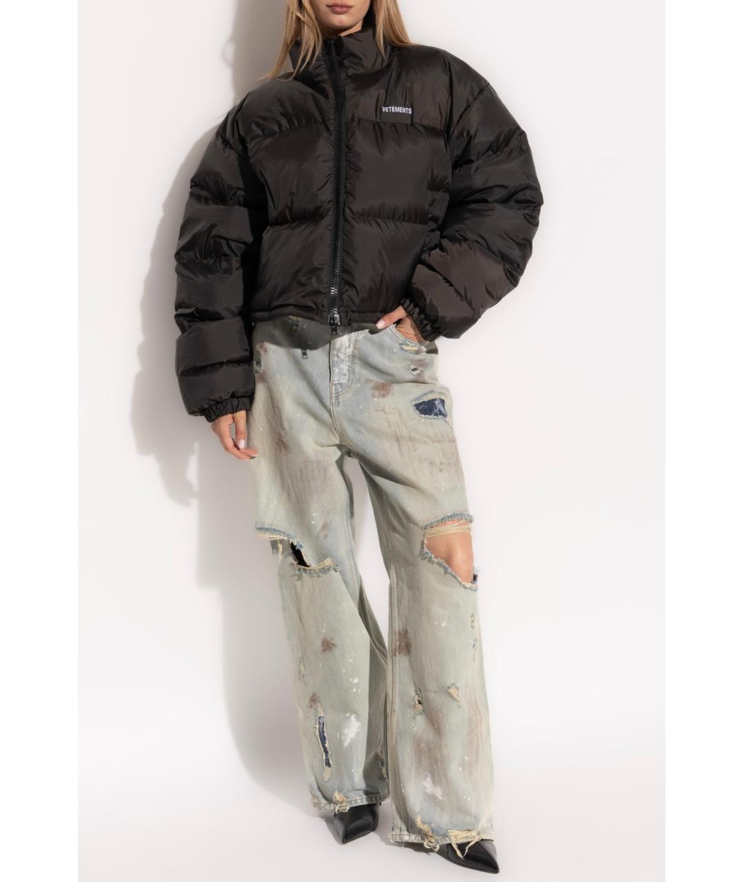 VETEMENTS Черный полиэстеровый пуховик, фото 4
