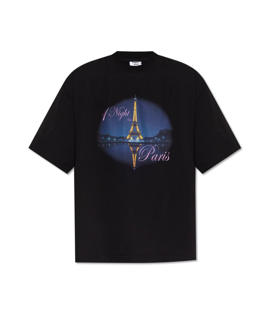 VETEMENTS Черная хлопковая футболка, фото 6