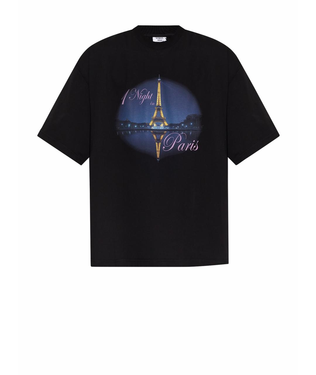 VETEMENTS Черная хлопковая футболка, фото 1