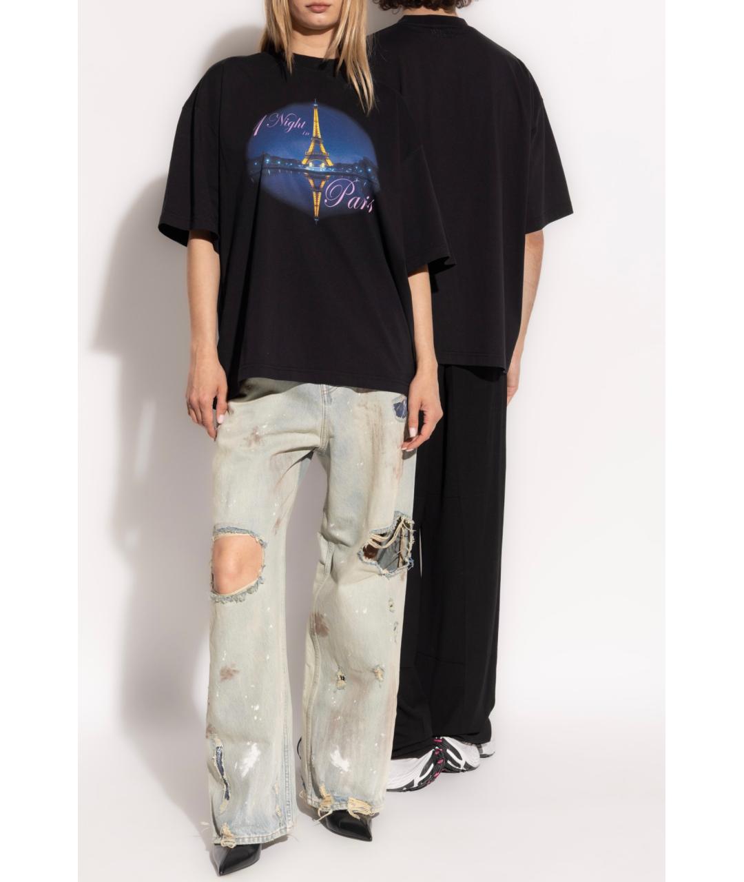 VETEMENTS Черная хлопковая футболка, фото 4