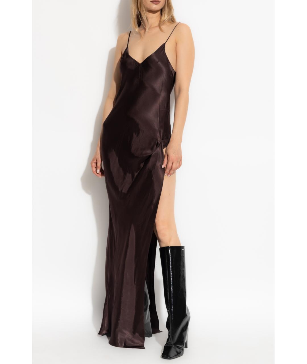 VETEMENTS Коричневое вискозное коктейльное платье, фото 3