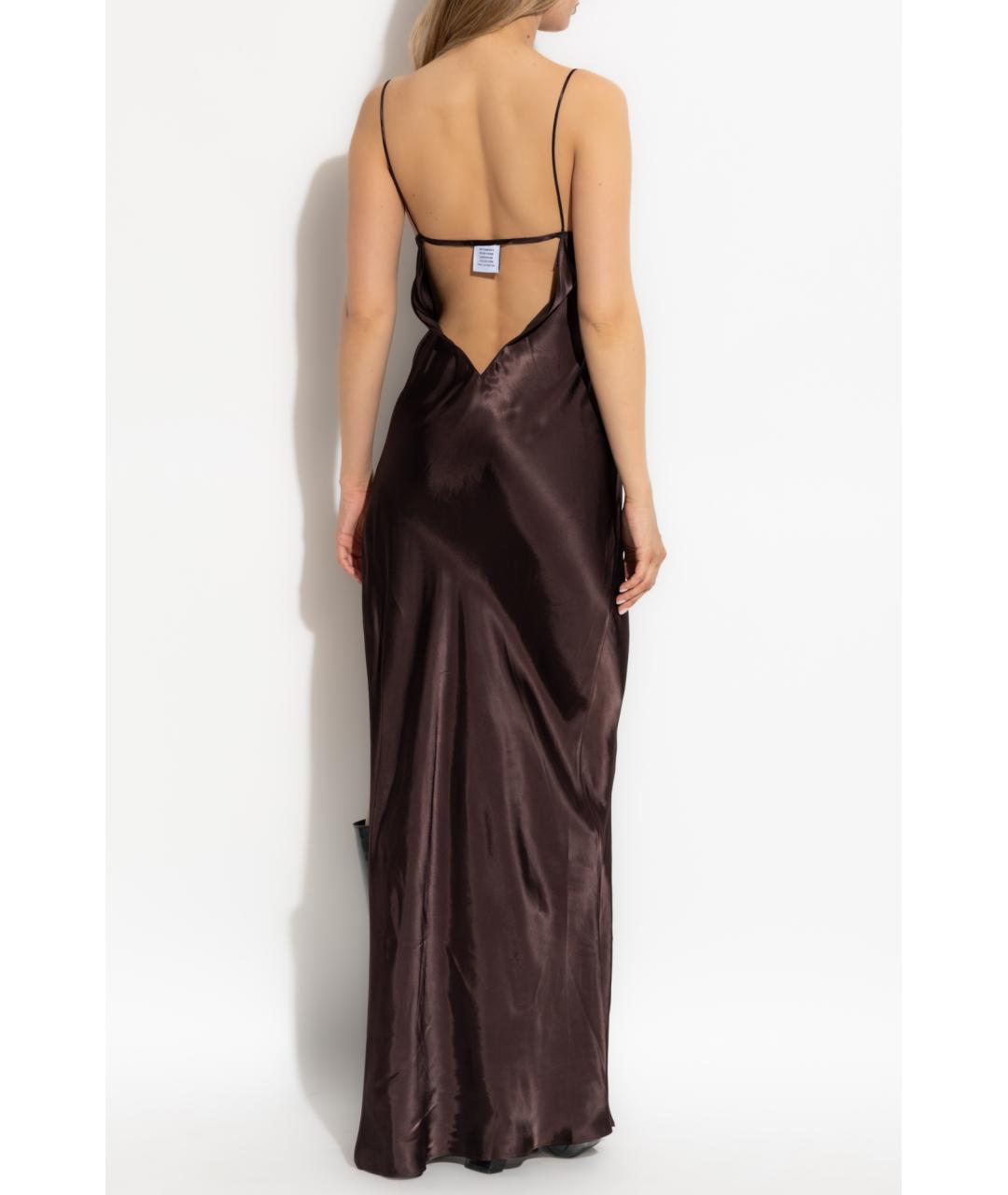 VETEMENTS Коричневое вискозное коктейльное платье, фото 4