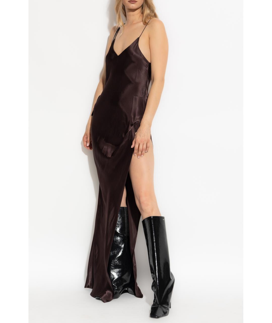 VETEMENTS Коричневое вискозное коктейльное платье, фото 2