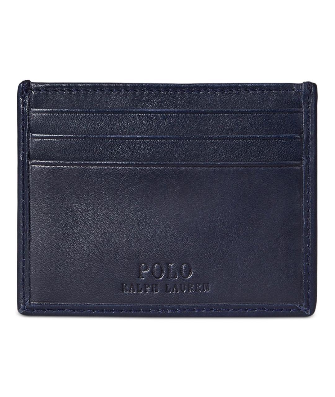POLO RALPH LAUREN Темно-синий кожаный кардхолдер, фото 2