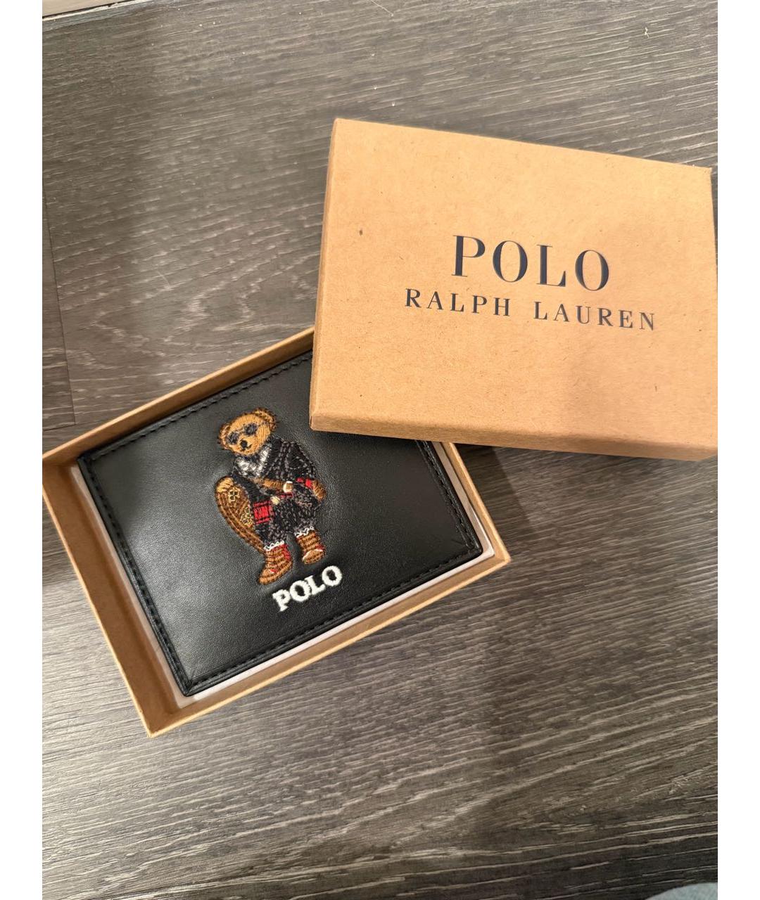 POLO RALPH LAUREN Черный кожаный кардхолдер, фото 4