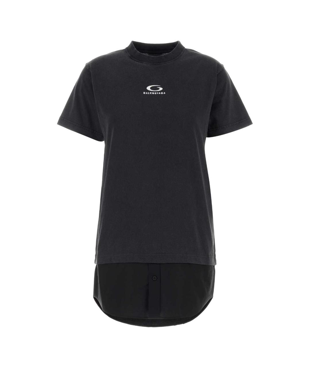 BALENCIAGA Черное хлопковое повседневное платье, фото 1