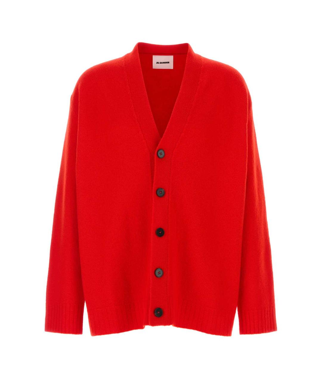 JIL SANDER Красный шерстяной кардиган, фото 1