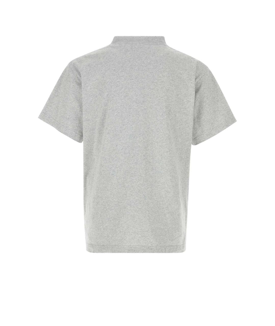 BALENCIAGA Серая хлопковая футболка, фото 2