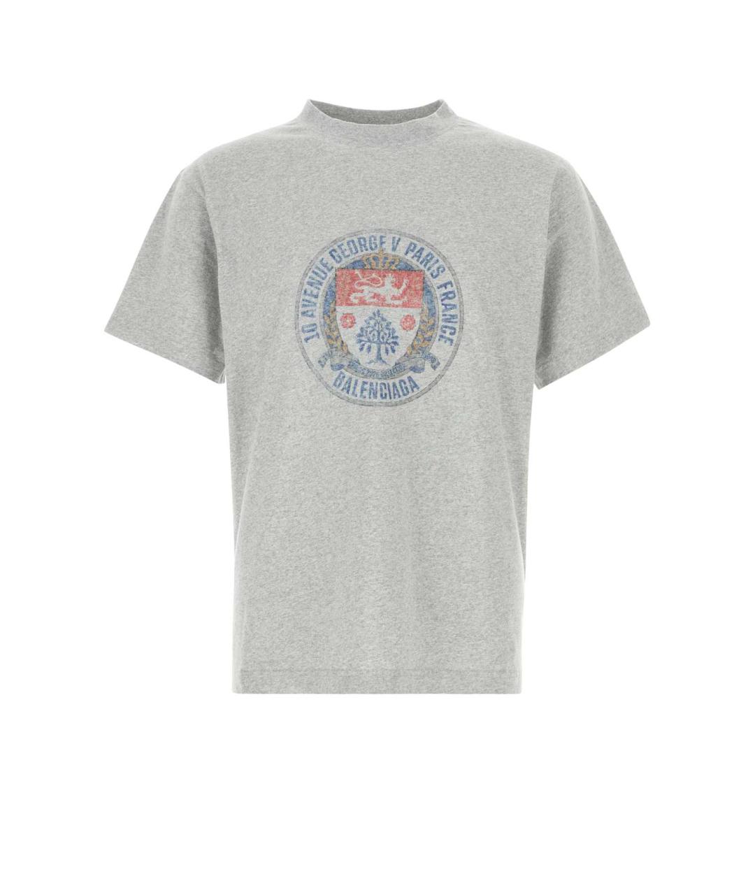 BALENCIAGA Серая хлопковая футболка, фото 1