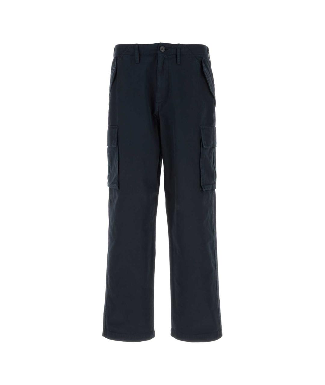 BURBERRY Темно-синие хлопковые повседневные брюки, фото 1