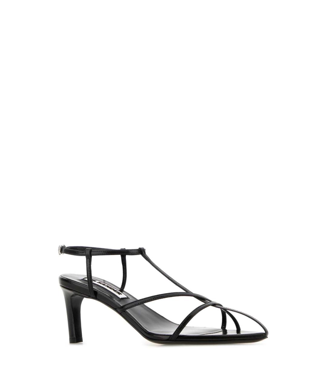 JIL SANDER Черные кожаные босоножки, фото 2