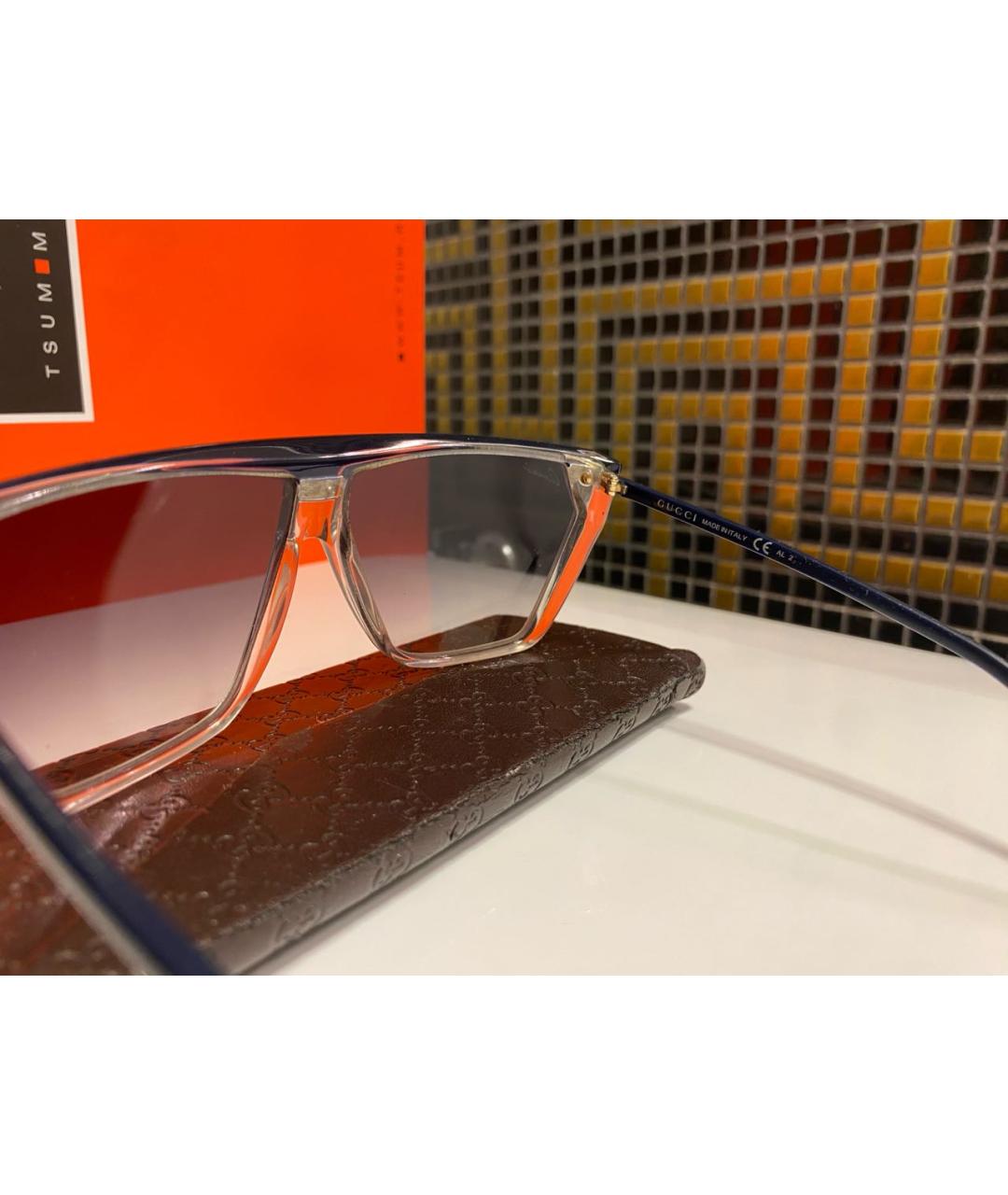 GUCCI Темно-синие пластиковые солнцезащитные очки, фото 5