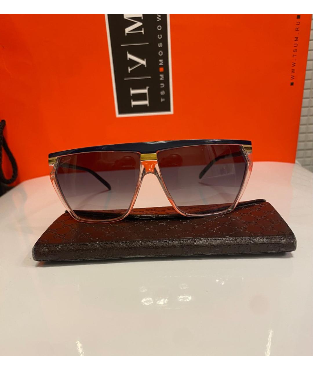 GUCCI Темно-синие пластиковые солнцезащитные очки, фото 9