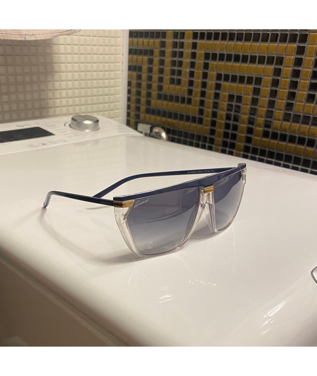 GUCCI Темно-синие пластиковые солнцезащитные очки, фото 3