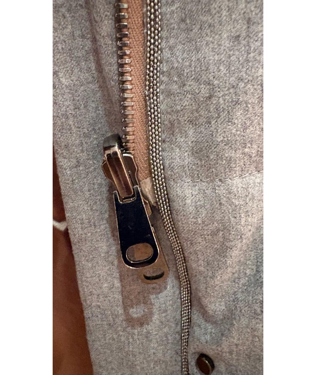 BRUNELLO CUCINELLI Серый шерстяной пуховик, фото 8