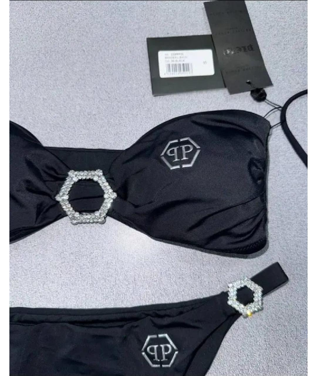 PHILIPP PLEIN Черный полиамидовый купальник, фото 2