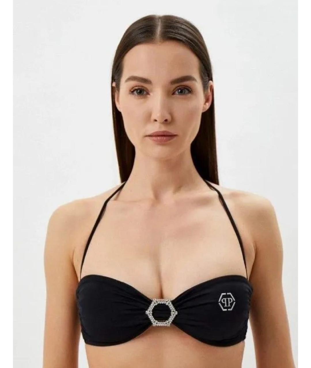 PHILIPP PLEIN Черный полиамидовый купальник, фото 4