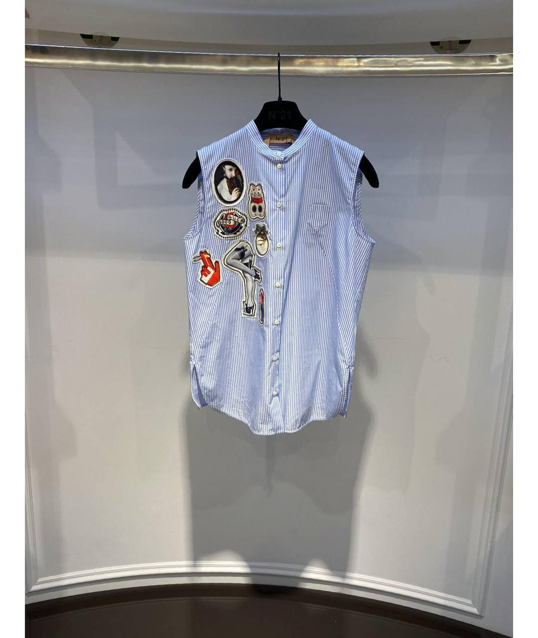 NO. 21 Голубая хлопковая рубашка, фото 4