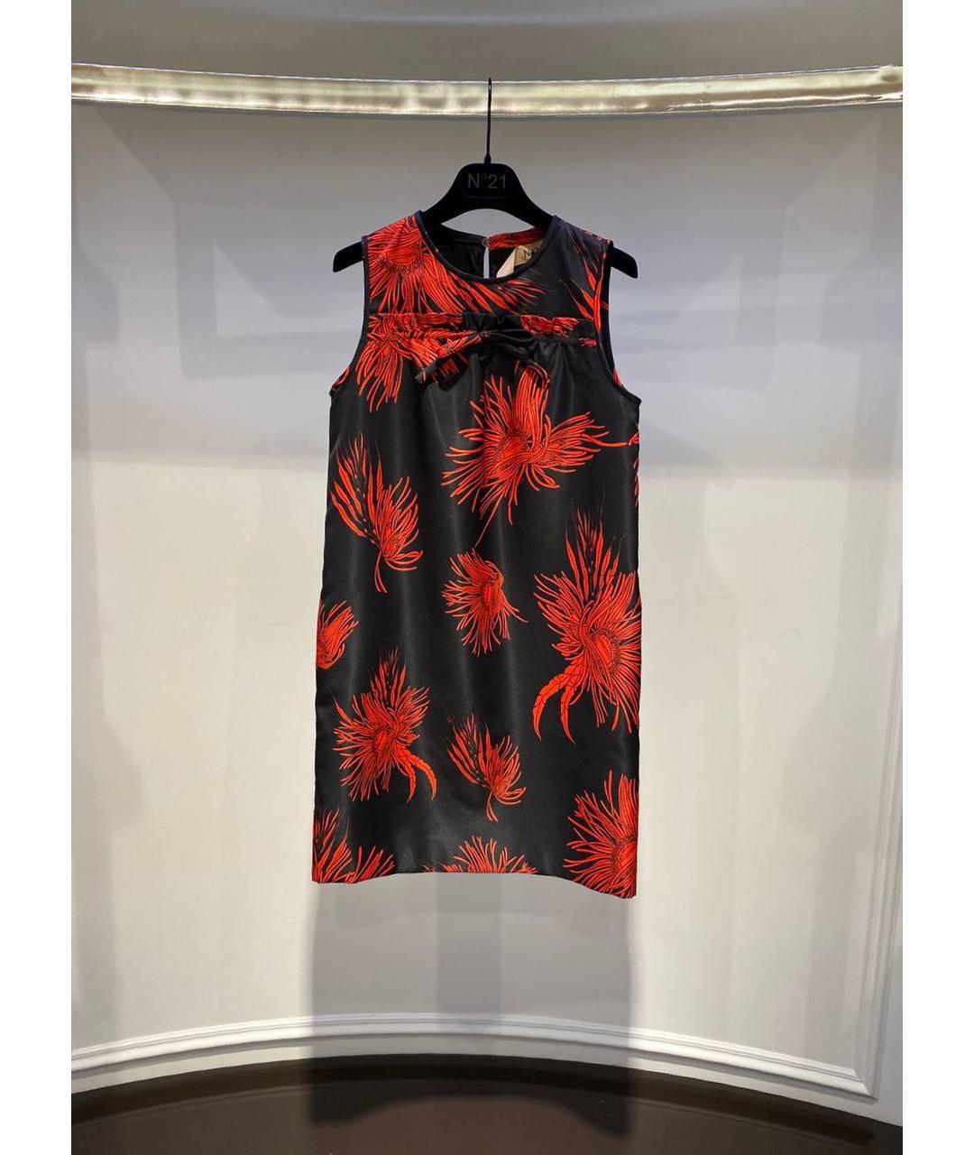 NO. 21 Черное полиэстеровое коктейльное платье, фото 4