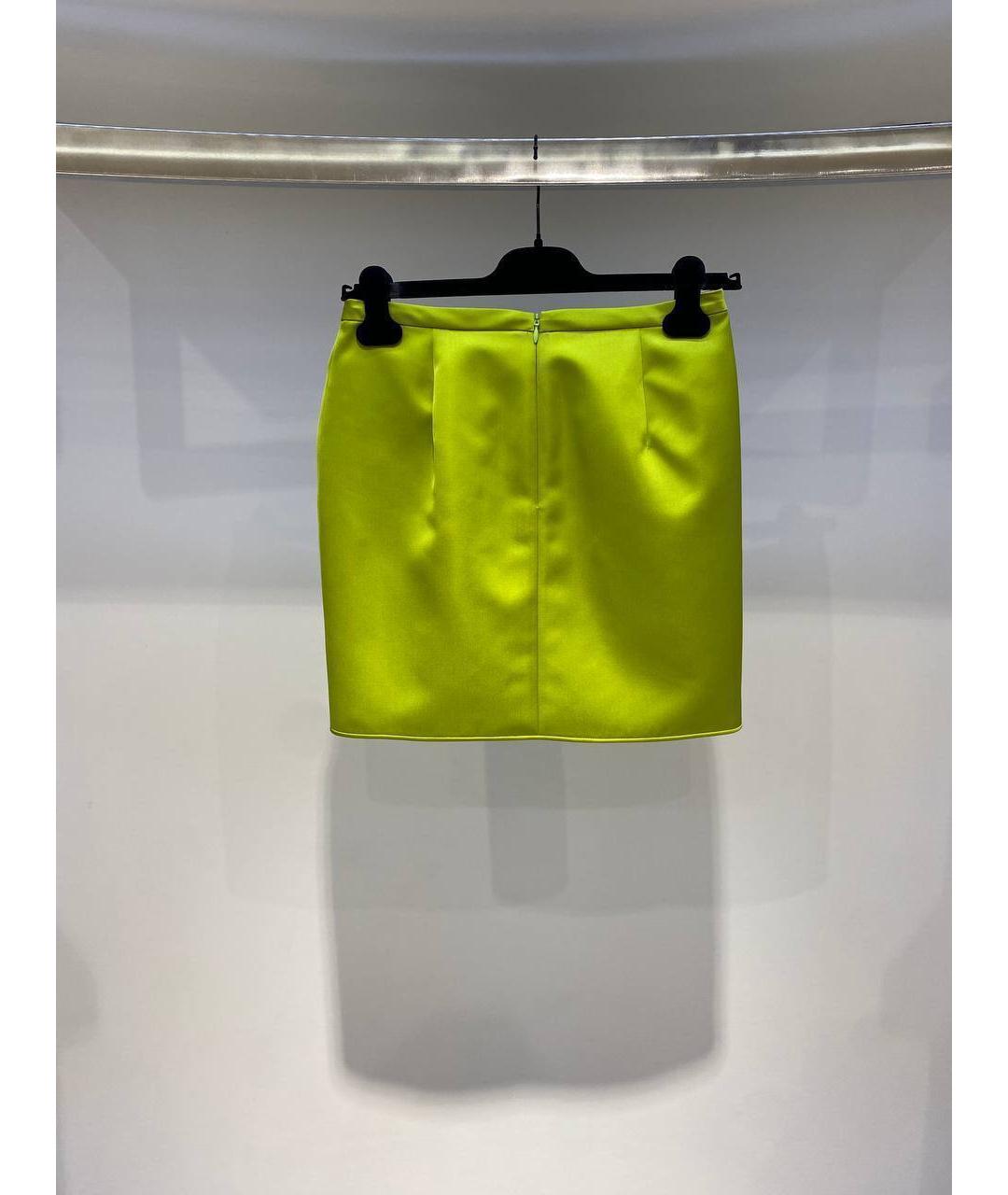 NO. 21 Зеленая полиэстеровая юбка мини, фото 3
