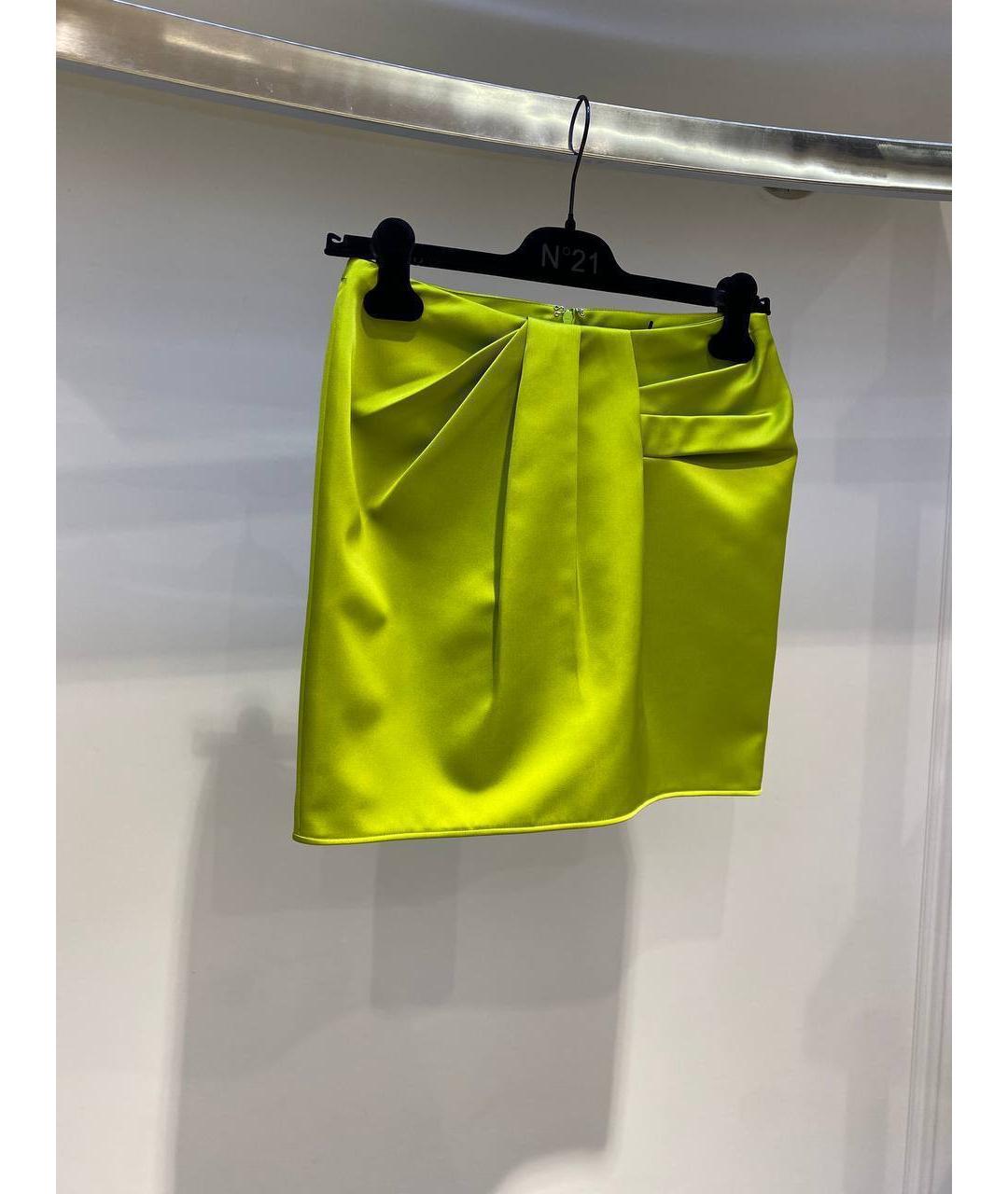 NO. 21 Зеленая полиэстеровая юбка мини, фото 2