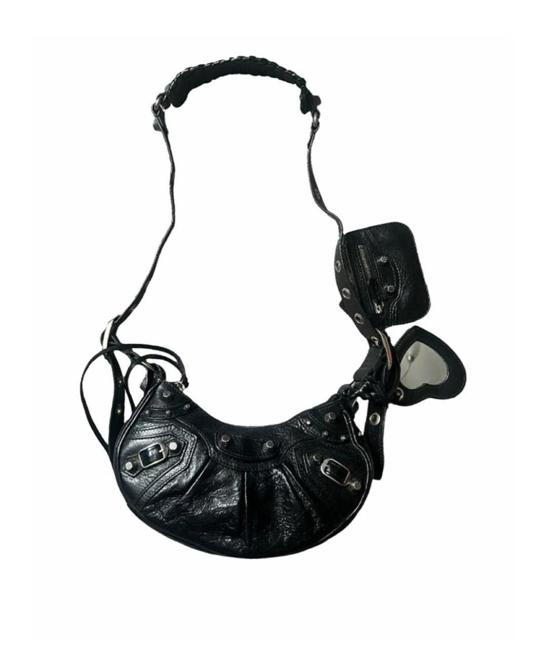 BALENCIAGA Черная кожаная сумка с короткими ручками, фото 1