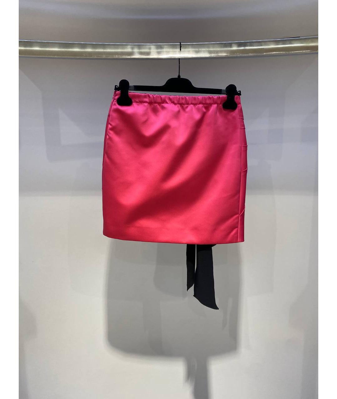 NO. 21 Фуксия полиэстеровая юбка мини, фото 3