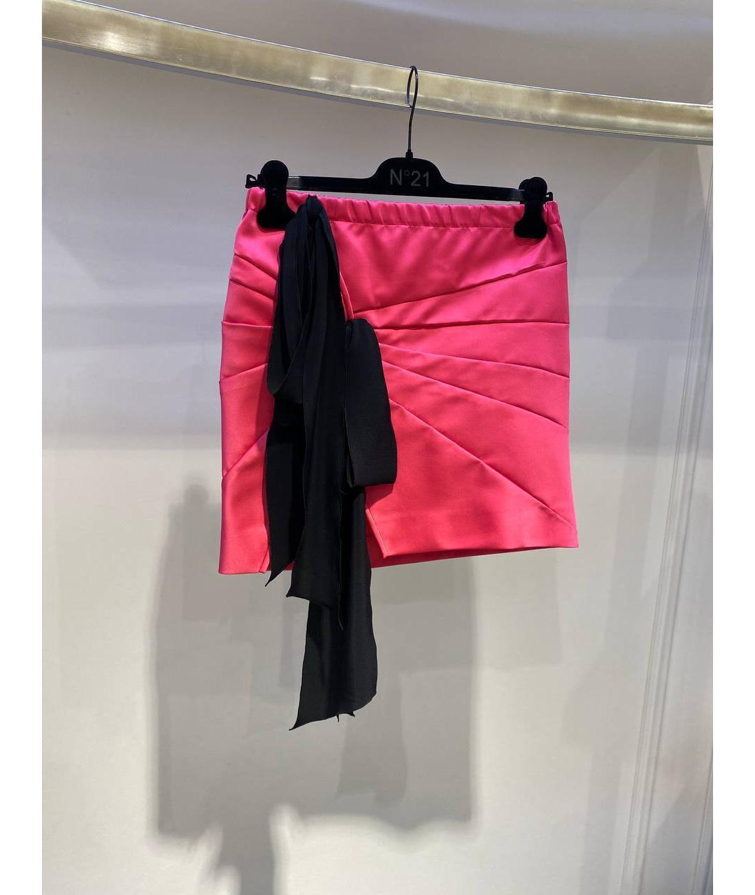 NO. 21 Фуксия полиэстеровая юбка мини, фото 2
