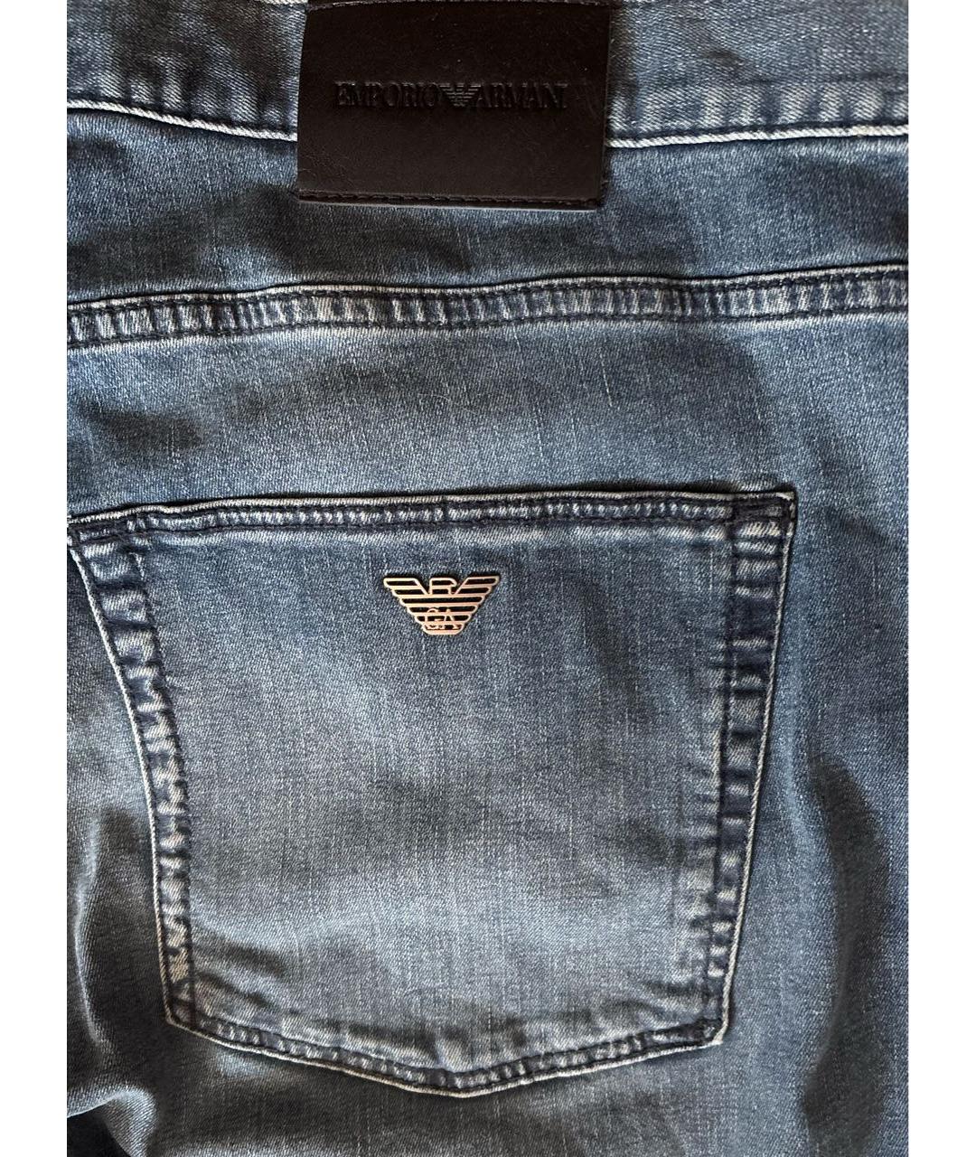EMPORIO ARMANI Синие хлопко-эластановые джинсы скинни, фото 4