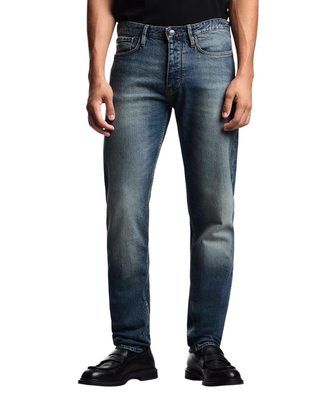 EMPORIO ARMANI Синие хлопко-эластановые джинсы скинни, фото 5