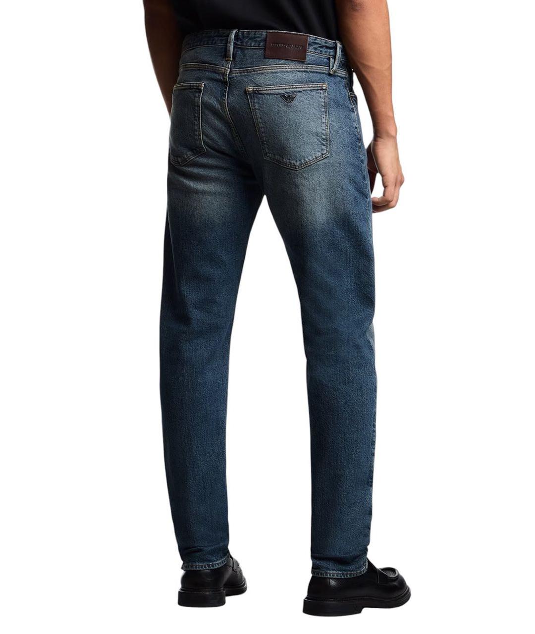 EMPORIO ARMANI Синие хлопко-эластановые джинсы скинни, фото 6