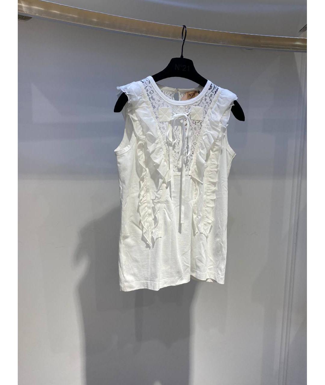 NO. 21 Белая хлопковая блузы, фото 2