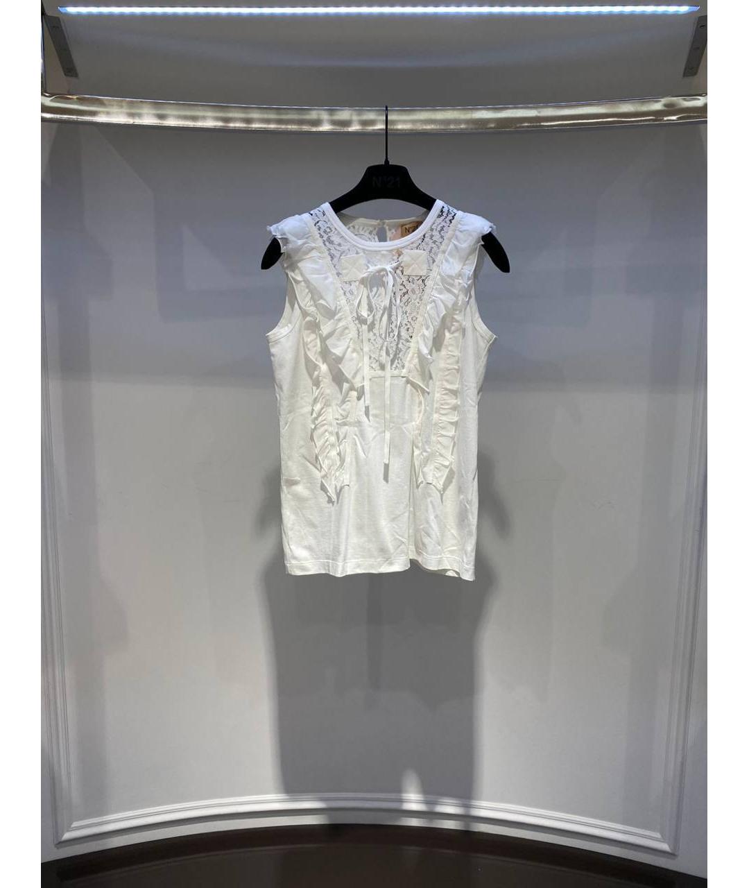 NO. 21 Белая хлопковая блузы, фото 4