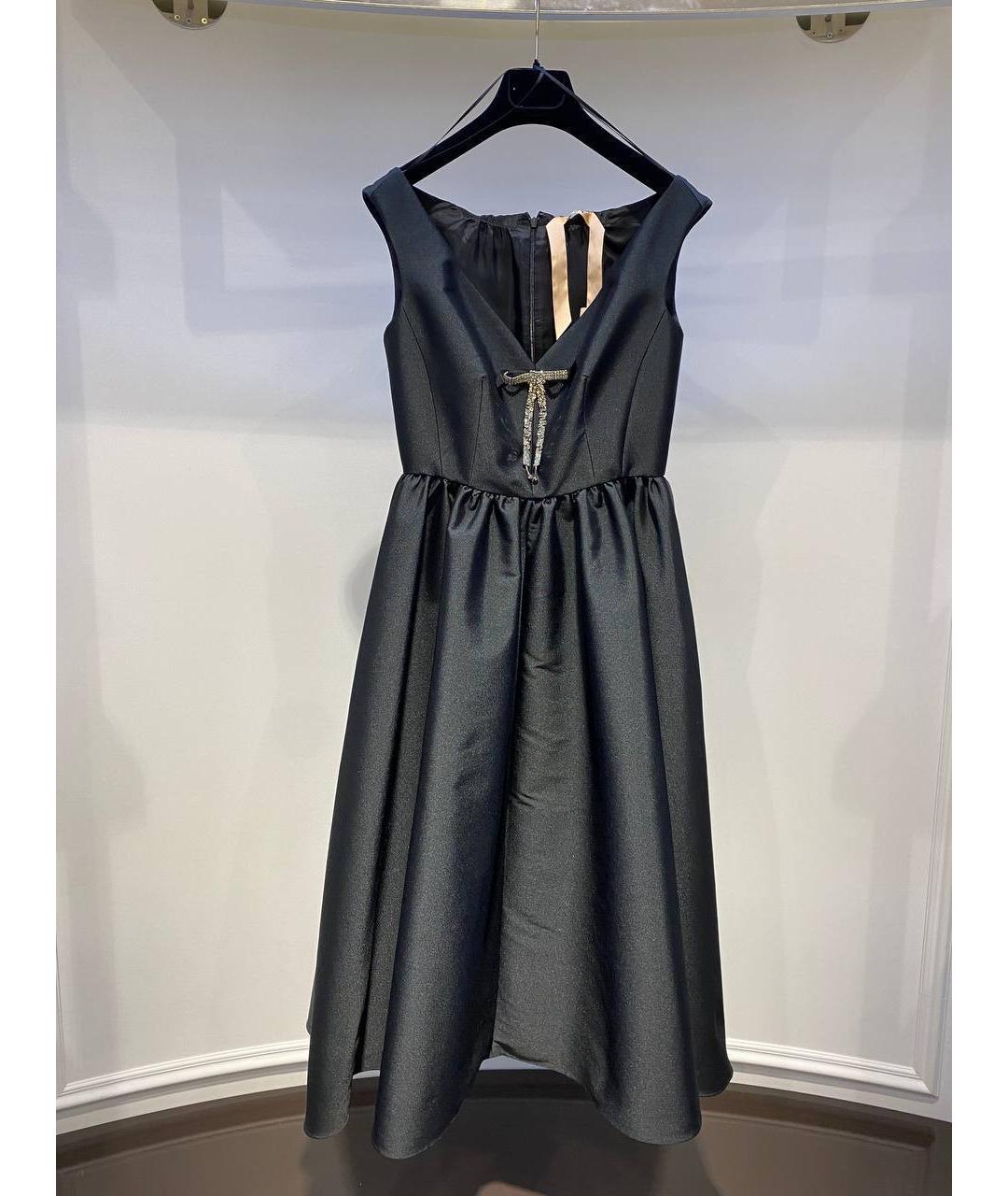 NO. 21 Черное синтетическое коктейльное платье, фото 4