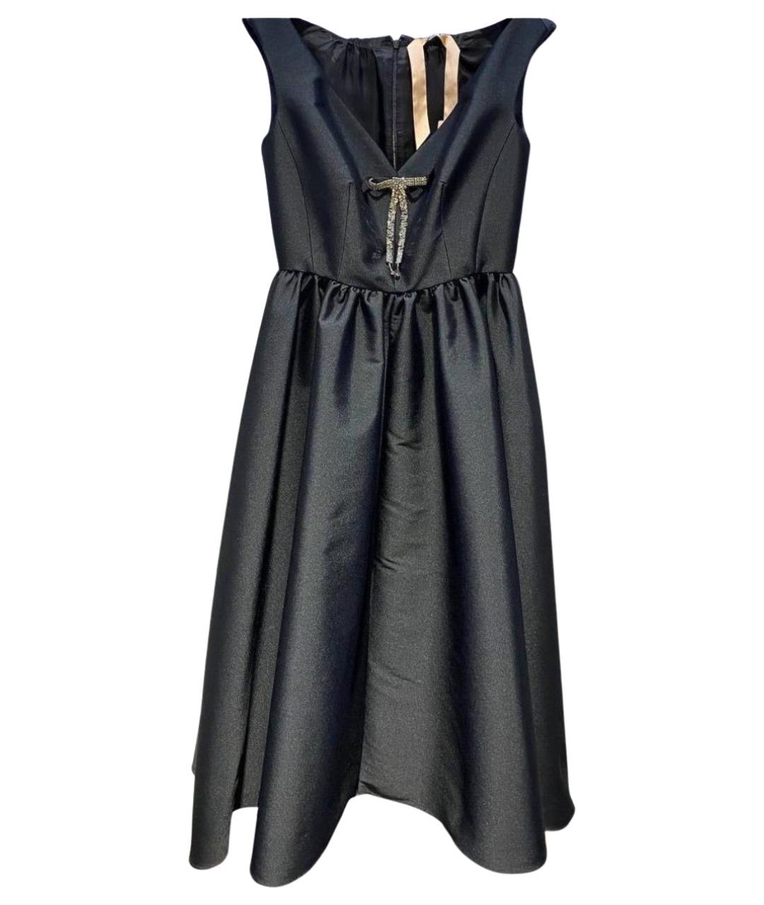 NO. 21 Черное синтетическое коктейльное платье, фото 1