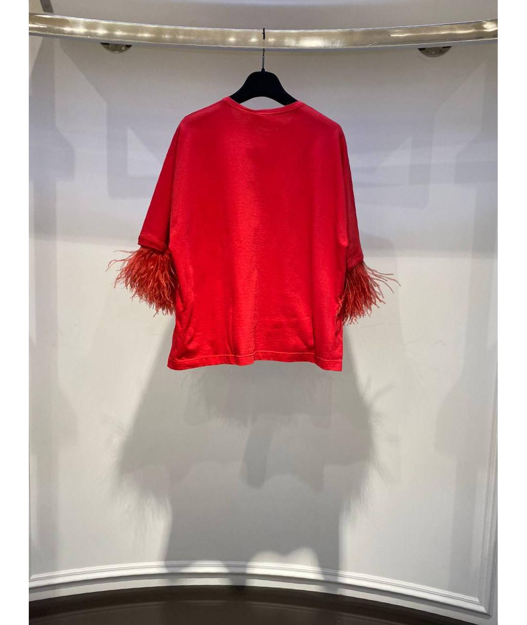 NO. 21 Красная хлопковая футболка, фото 3