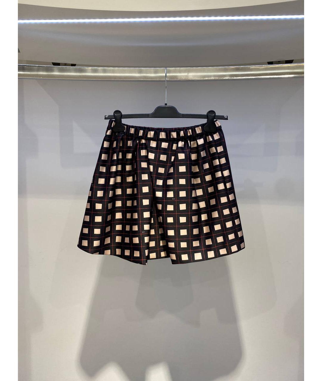 NO. 21 Коричневая синтетическая юбка мини, фото 4