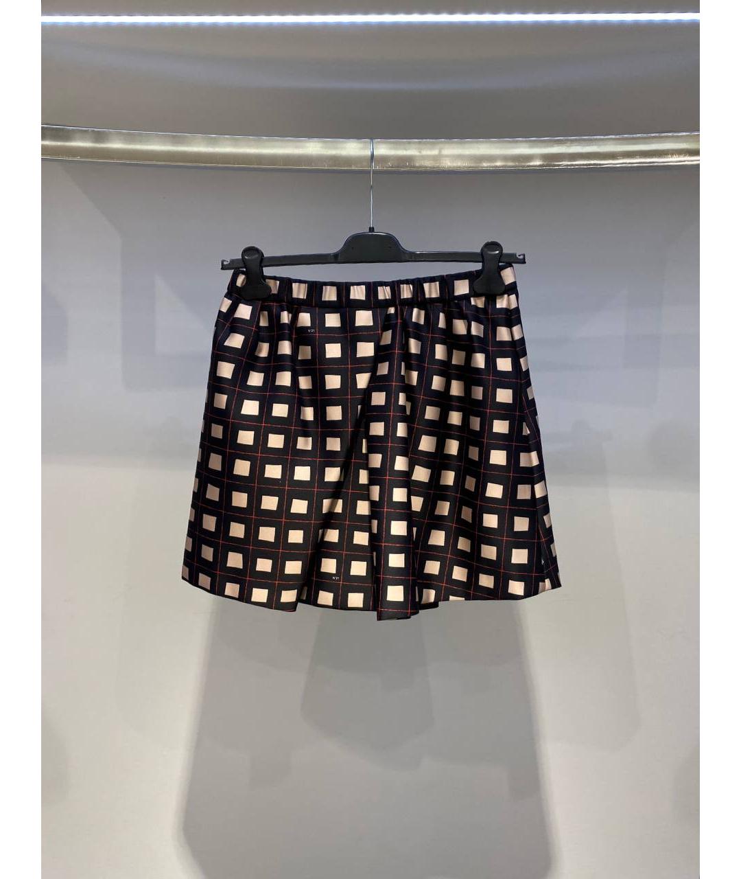 NO. 21 Коричневая синтетическая юбка мини, фото 3