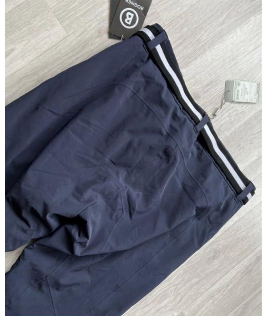 BOGNER Темно-синие полиамидовые классические брюки, фото 3