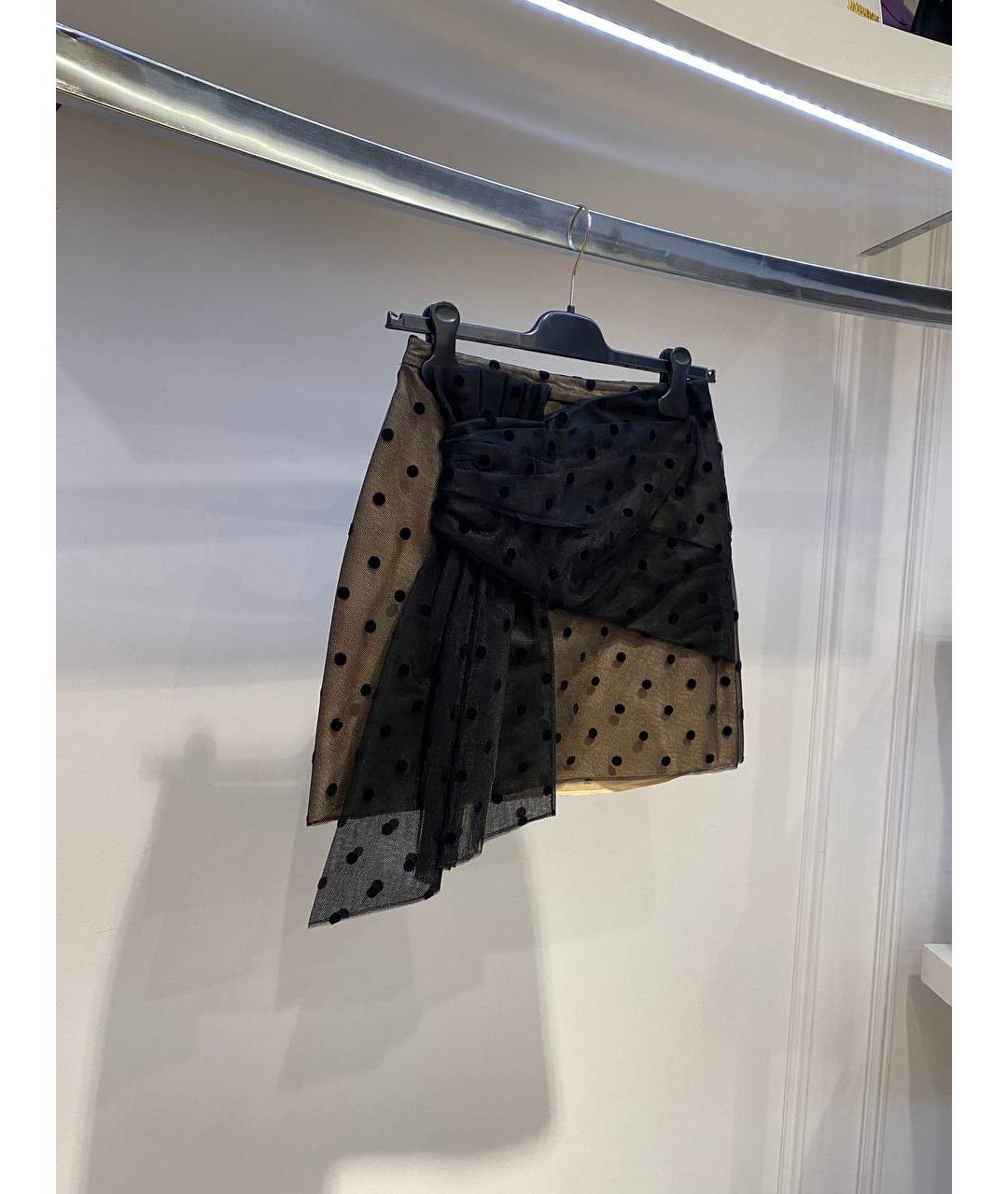 NO. 21 Черная синтетическая юбка мини, фото 2