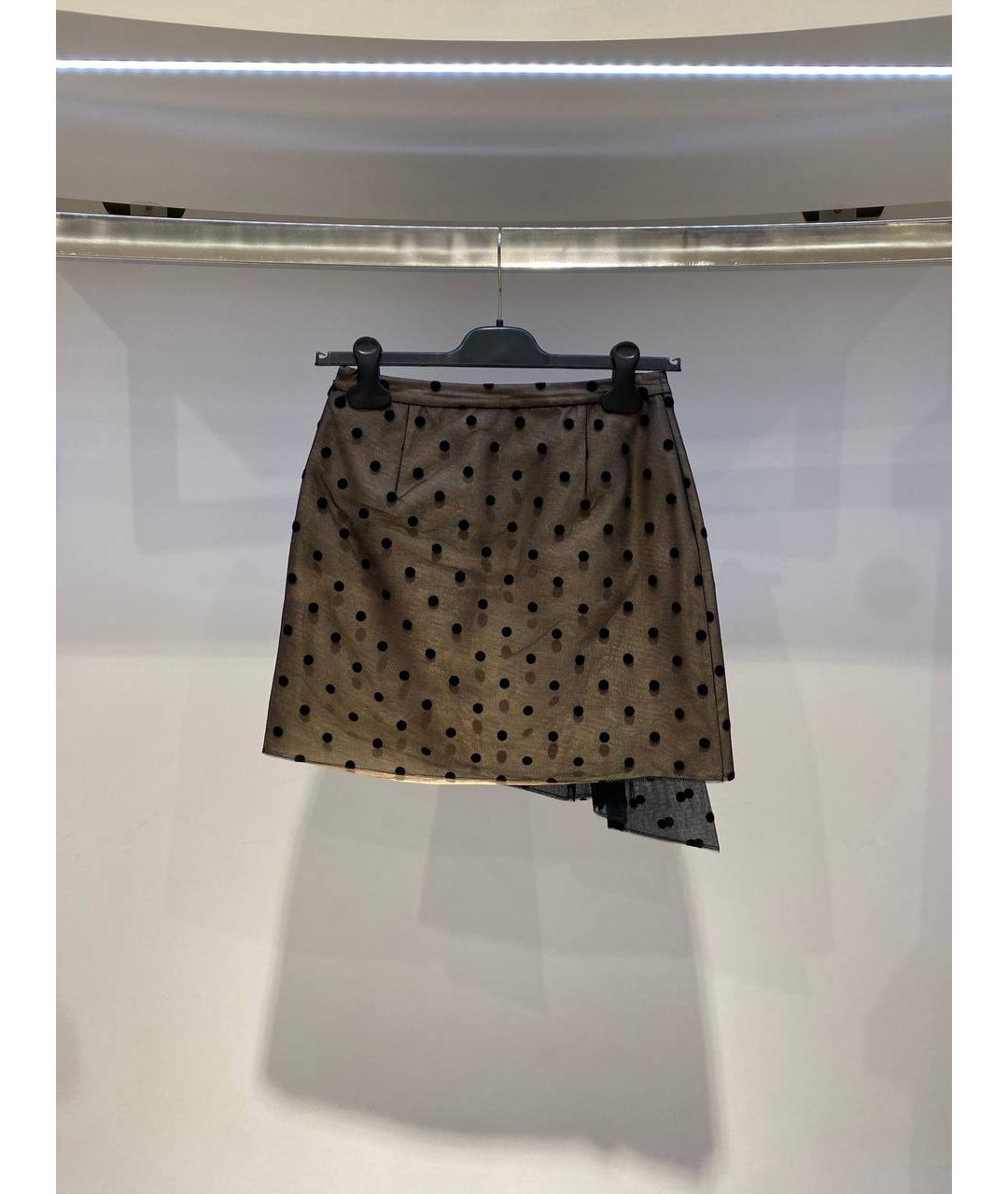 NO. 21 Черная синтетическая юбка мини, фото 3