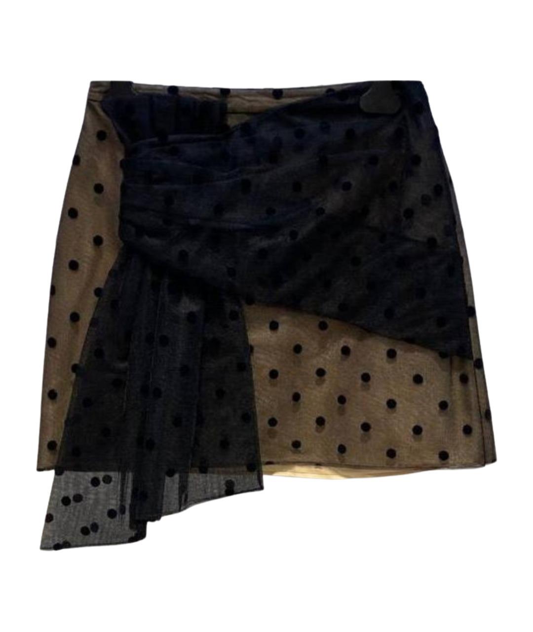 NO. 21 Черная синтетическая юбка мини, фото 1