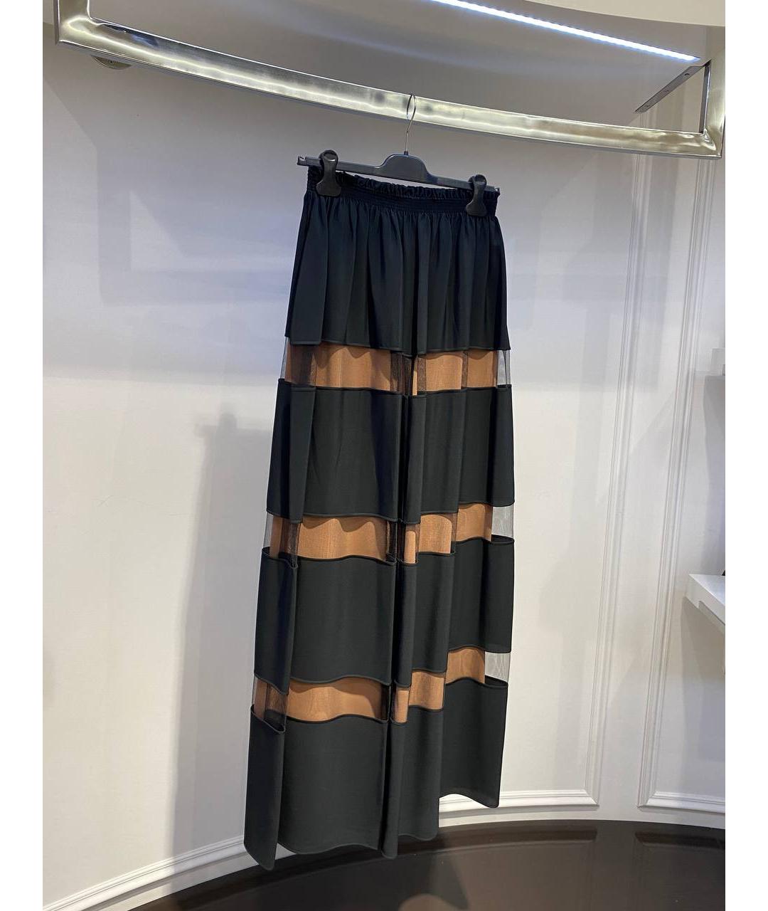 NO. 21 Черная синтетическая юбка макси, фото 2