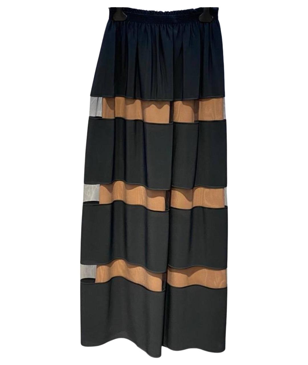 NO. 21 Черная синтетическая юбка макси, фото 1