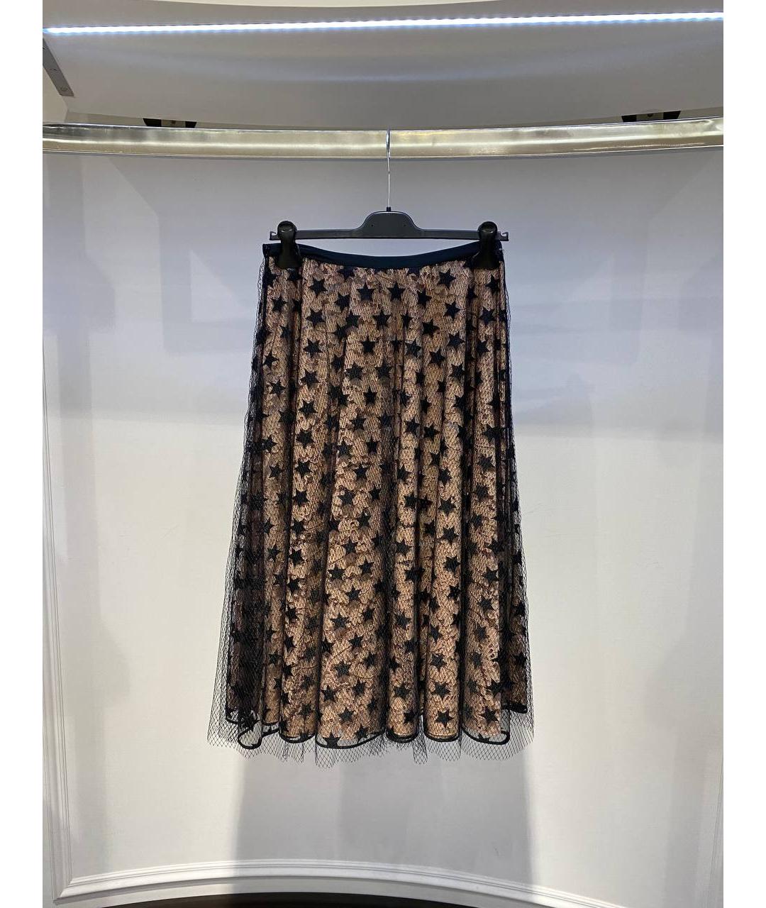 NO. 21 Коричневая синтетическая юбка миди, фото 3