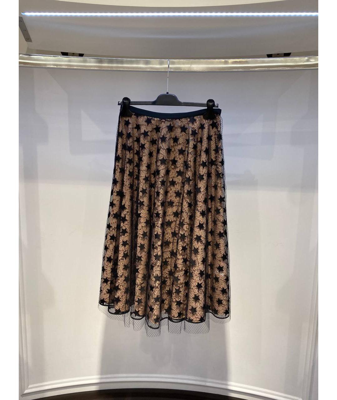 NO. 21 Коричневая синтетическая юбка миди, фото 4