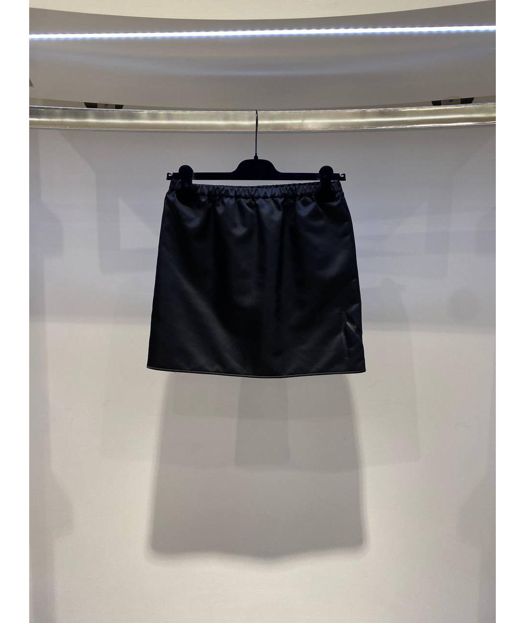 NO. 21 Черная синтетическая юбка мини, фото 3