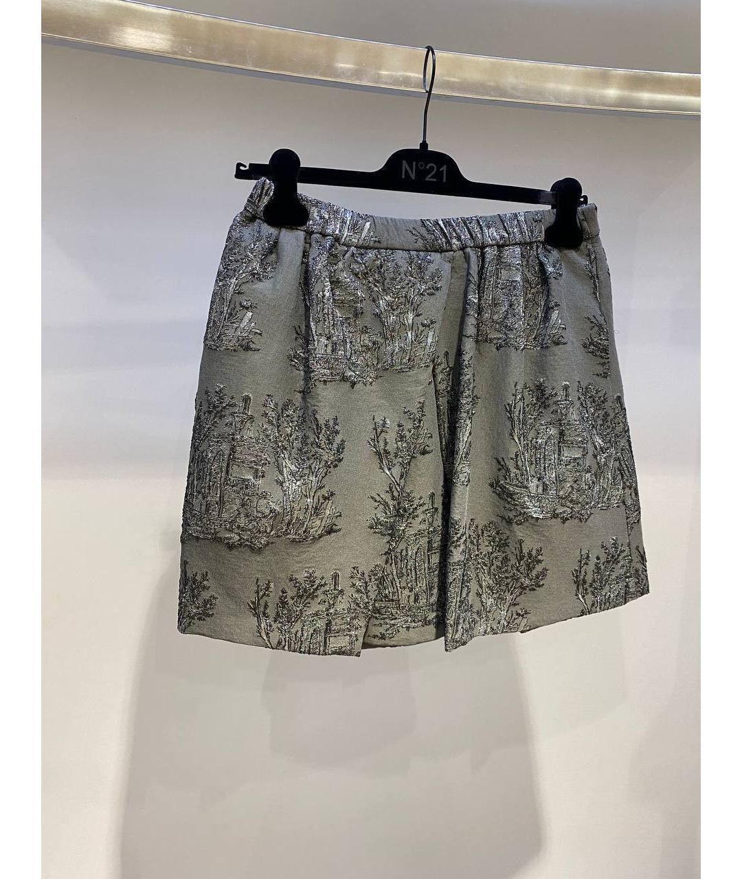 NO. 21 Серая полиамидовая юбка мини, фото 2