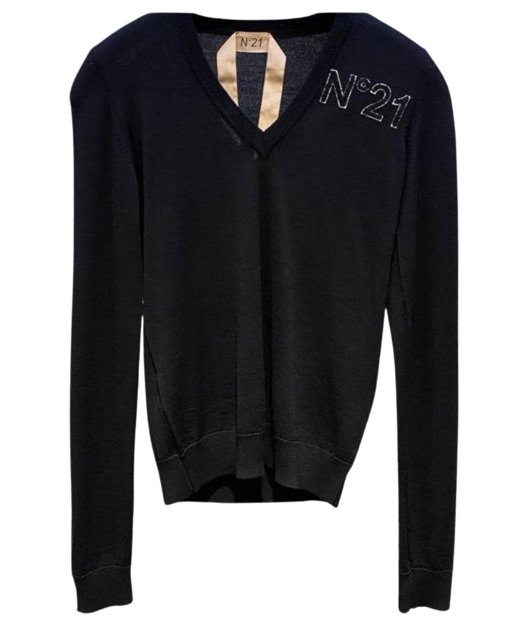 NO. 21 Черный шерстяной джемпер / свитер, фото 1
