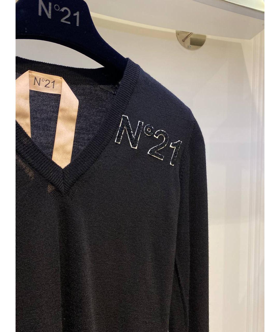 NO. 21 Черный шерстяной джемпер / свитер, фото 3